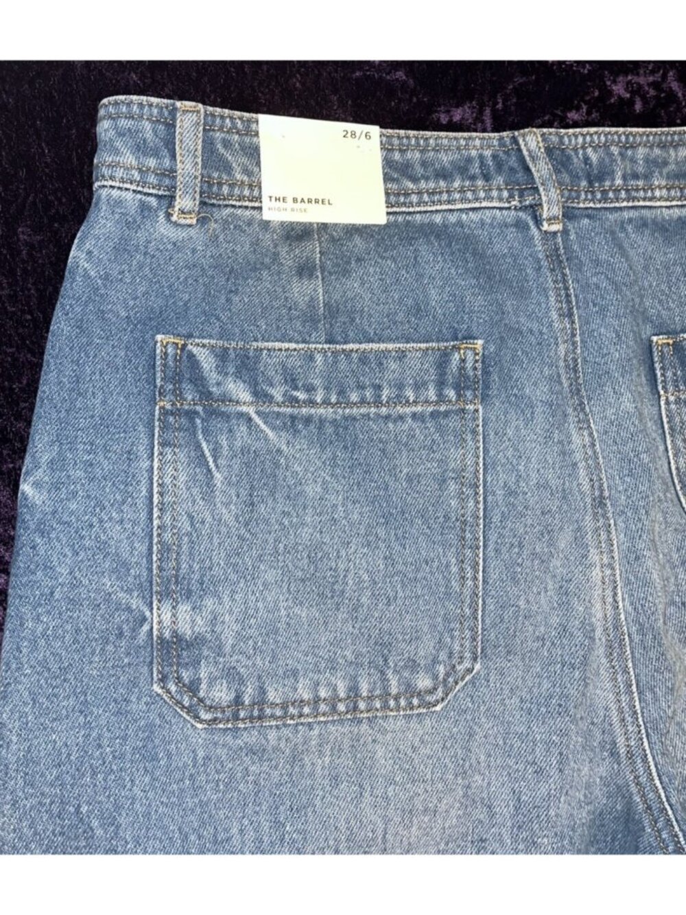 NEW LOFT Wide Leg High Rise Barrel Jeans Vtg Distressed 30-32" Waist Ann Taylor - Picture 11 of 12